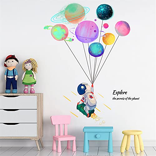 Astronaut Wall Decals, Removable Pvc Universe Space Wall Stickers For Bedroom Living Room Kid's Room Kindergarten, Art Window Door Cabinet Corridor Nasa Wall Decor Murals (Astronaut 1) #TOP1