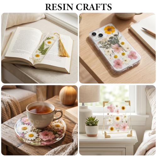 Image of NESCCI 83 Pcs Dried Flowers for Crafts,Real Natural Dried Pressed Flowers in Soft Yellow, White & Pink Tones for Resin,Used for Scrapbooking DIY Art Crafts Candle Soap Making Nails Decor