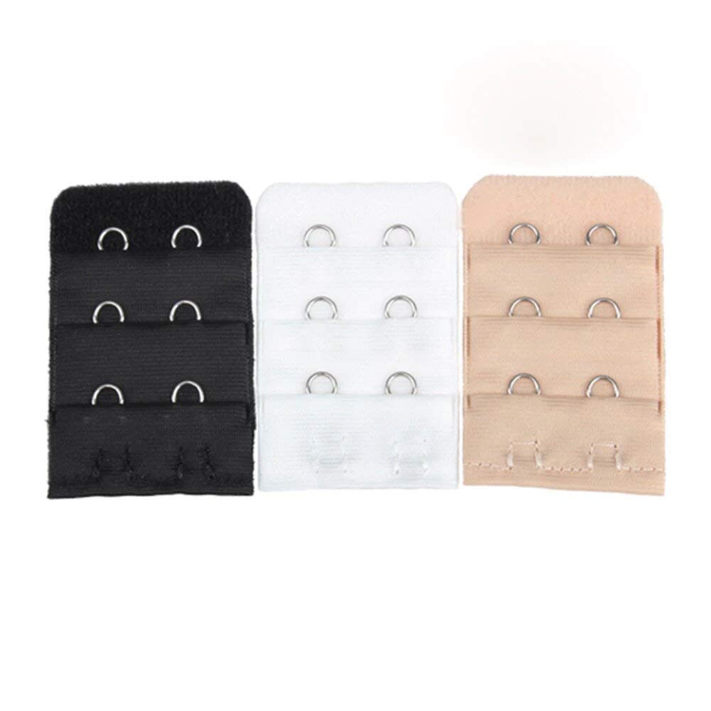 Women's Bra Hook Extender, 2-Hook,Black,White, Beige (Pack of 3)-image-28