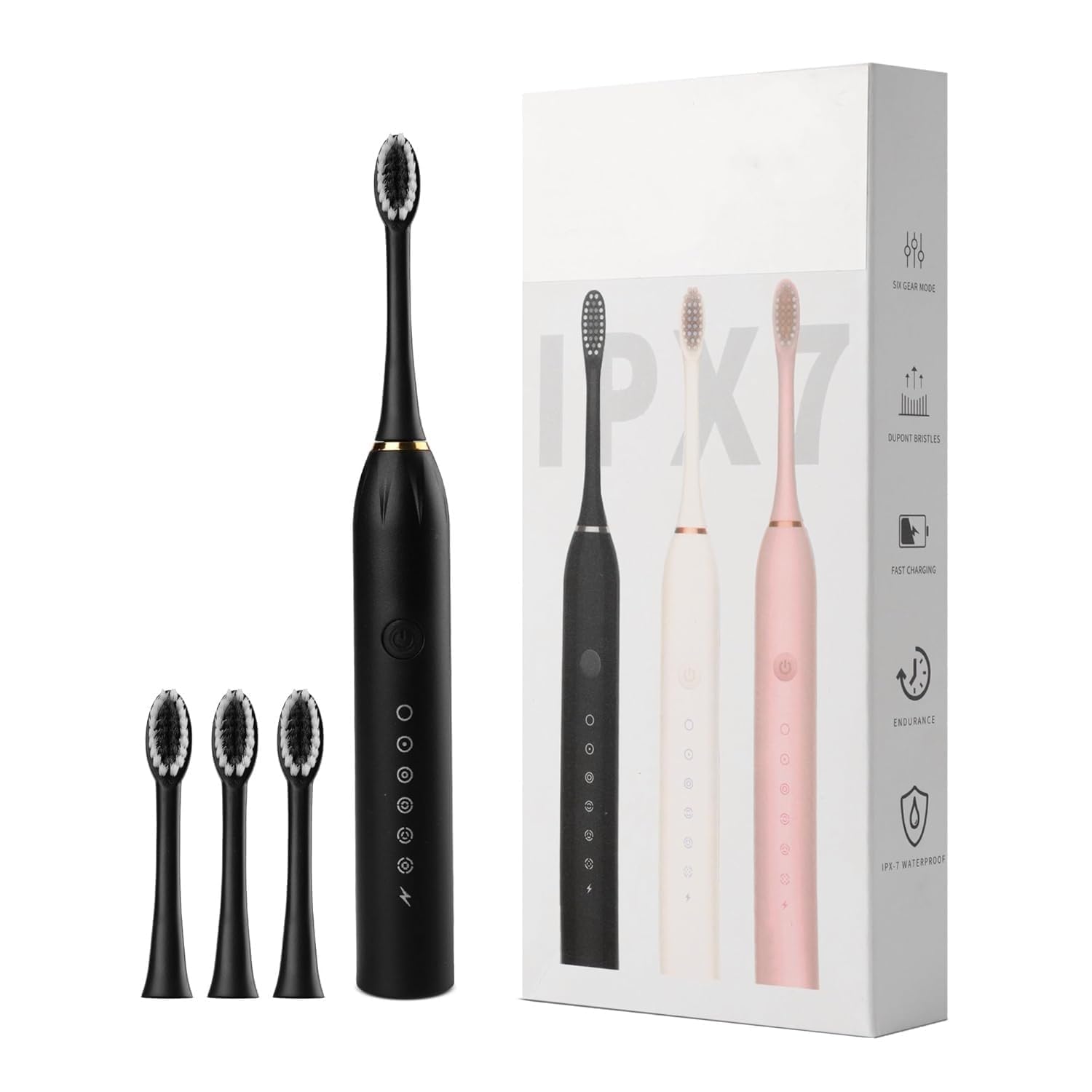 Electric Toothbrush for Men Woman Adults sonic with 6 Modes, 4 Brush Heads, 60-Day Battery Backup, Rechargeable & IPX7 Waterproof Automatic Power Best Electrical Tooth Brush (Multi-Color)-image-38