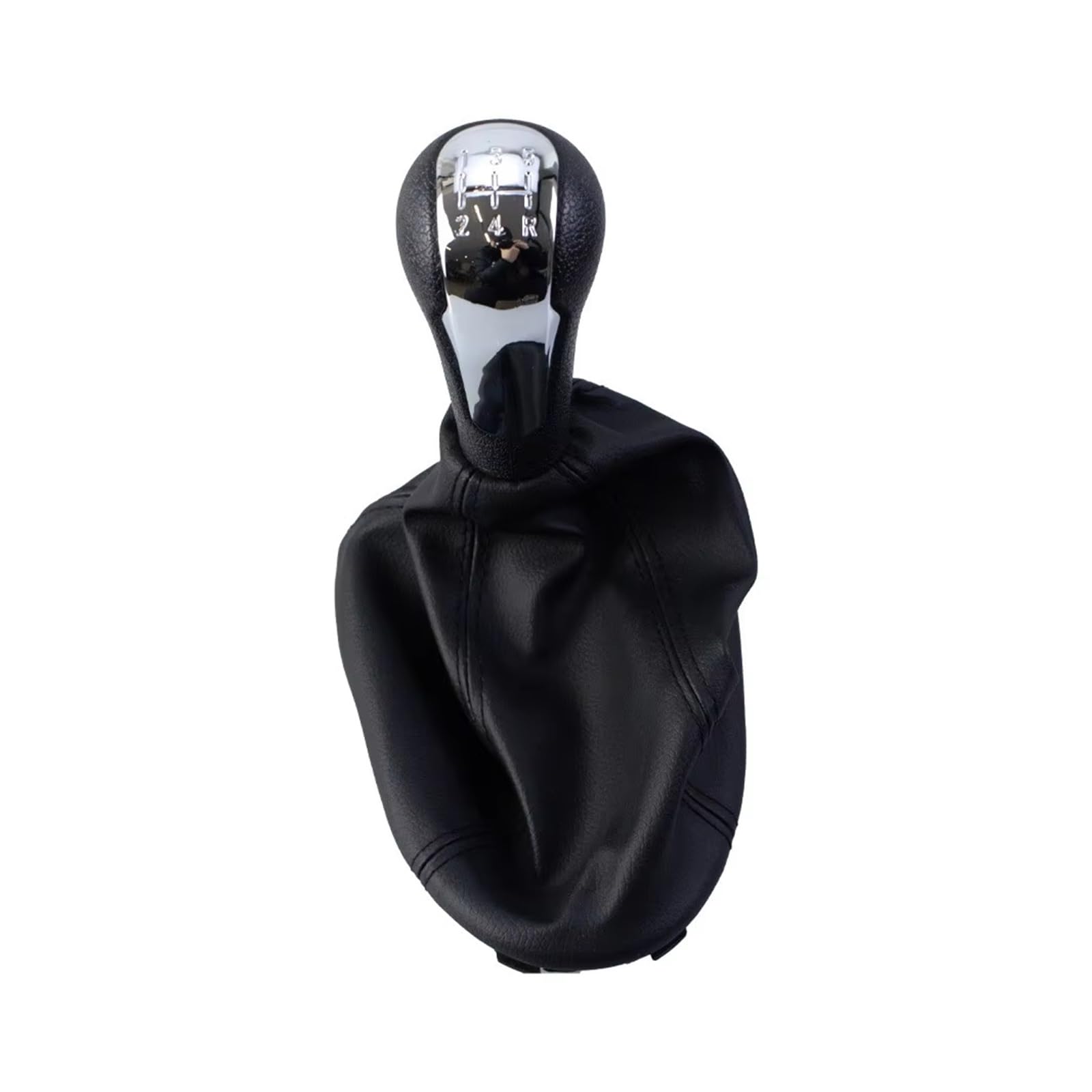 Ouvecr Chrome Set Car Shift Gear Knob Handle For Chevrolet For Matiz For Spark M300 2011-2016 Gear Shift Knob Pu Leather Gaiter Boot Cover 5 Speed Shifter Lever Gear Shift Cover(Chrome Set)