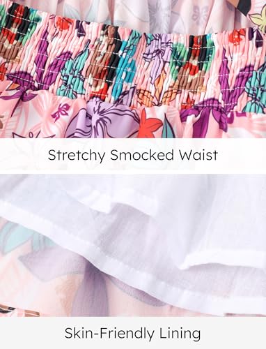 Image of Disney Stitch Minnie Frozen Elsa Princess Girls Backless Dress Off Shoulder /Short Sleeve Cinched Waist Kids Clothes Ages 2-13