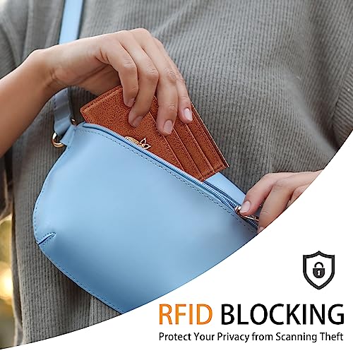 Image of SEAVILIA Card Holder Keychain Wallet for Women with ID Window RFID Coin Purse Bee Gifts Slim Minimalist Small Wallet