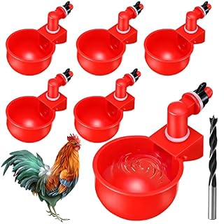 Byffoer kit 6 gobelets abreuvoir automatiques rouges