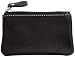 DR Leather Coin Purse Change Wallet Card Case Small Zip Bag For Men Women (Black)
