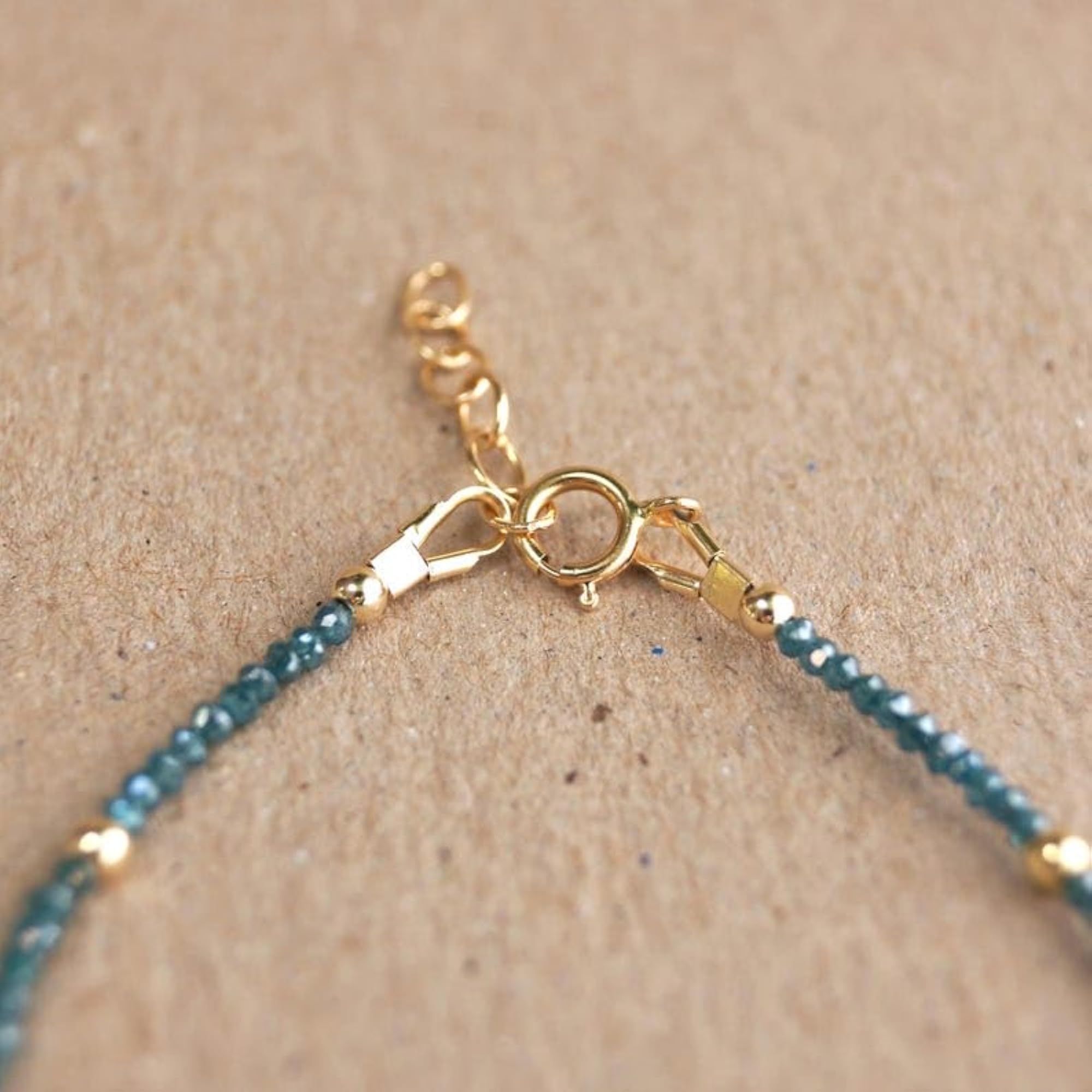 Blue Diamond Bracelet with Gold Plated Clasp