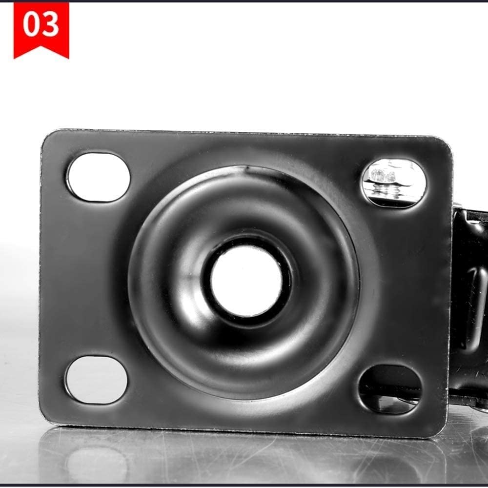 Ruote for ufficio Rotella girevole nera da 50 mm for spostare mobili (4 pezzi), Rotella fissa/Ruote girevoli/Freno/Rotella singola carico 45 kg, Rotella di ricambio for carrello/comodino/