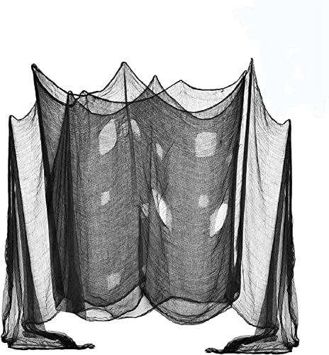 DealKits Halloween Deko Stoff, 600 x 120 Schwarz Dekogewebe für Halloween...