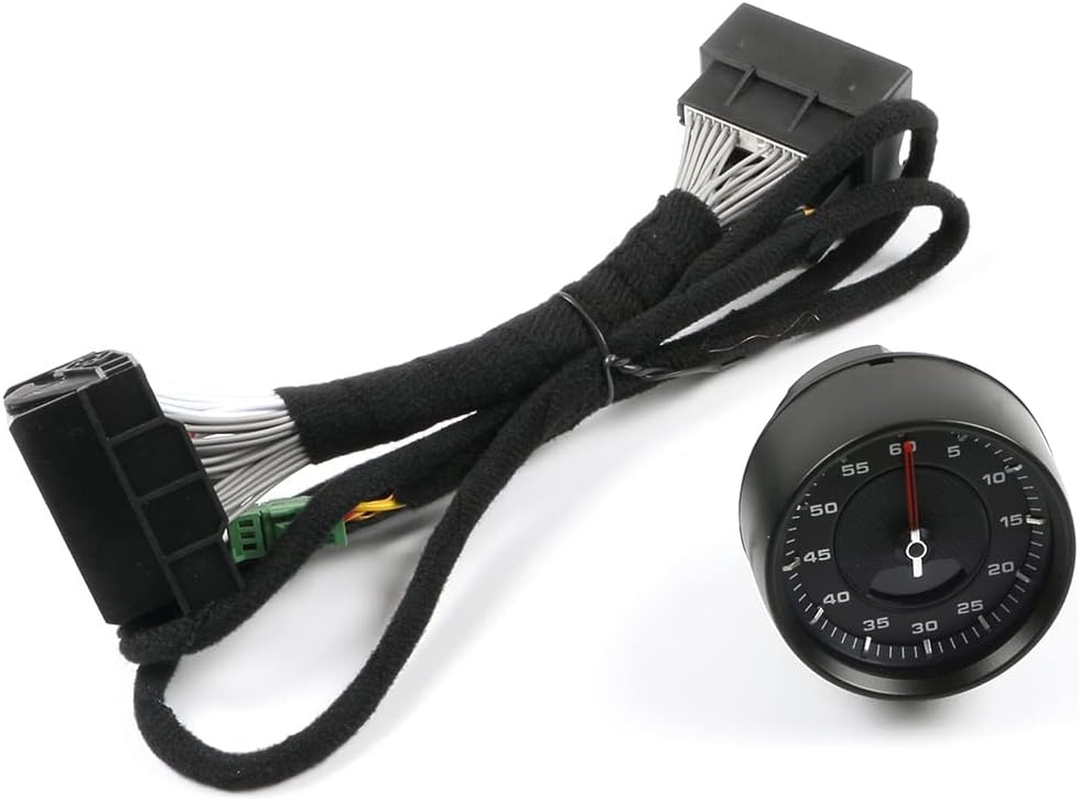 Car Dashboard Clock Panel Bezel,ABS Car Dashboard Panel Cover Trim with Red Stopwatch Fit for PorschePanamera 2017-2021,Black