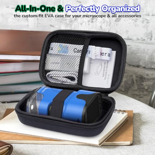 Image of Kids Handheld Digital Microscope Rechargeable: 4K 2.0 inch Screen, 1000X Portable Pocket Scope with Slides Kit & 32G Card - Science STEM Experiment Toy, Educational Gifts for Ages 4-12 (Blue)
