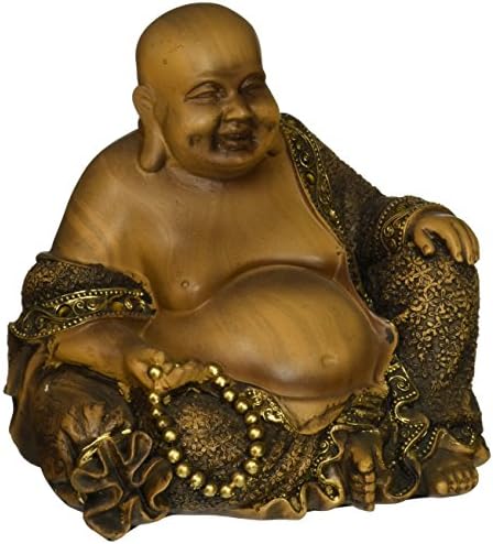 Oriental Furniture 6" Sitting Laughing Buddha Statue