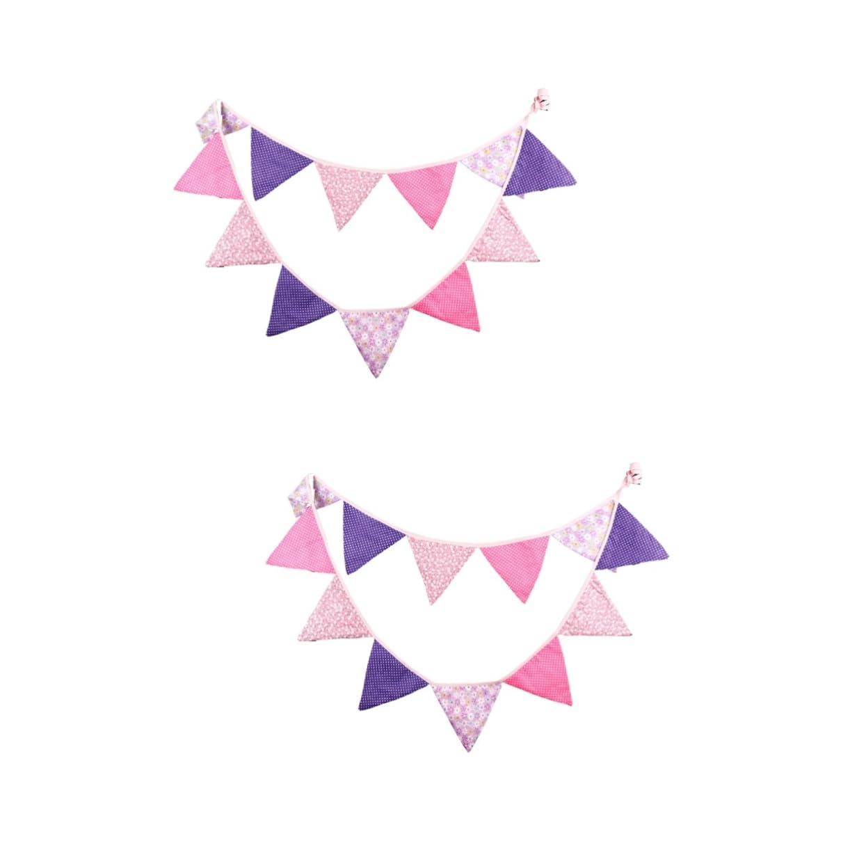 Cabilock 2 Banderines Triangulares Atractivos De Algodón Sólido Para Fiestas Ideales Para Cumpleaños Eventos Festivales Y Decoración.