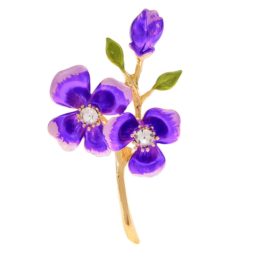 broche, Broches de flores esmaltados con diamantes imitación for bodas, oficina, broche planta elegante, alfileres, joyería for mujeres y hombres