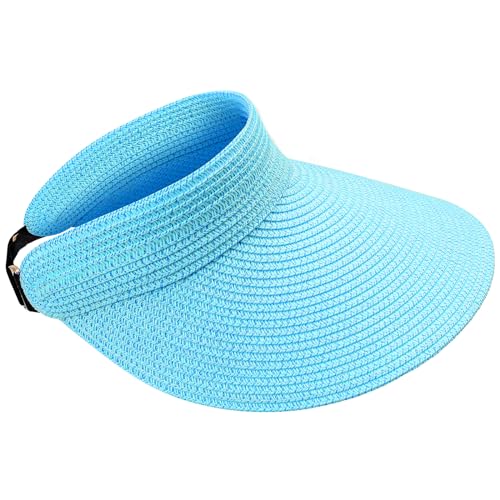 Chapeau paille femme visière larges bords pliable chapeau de soleil