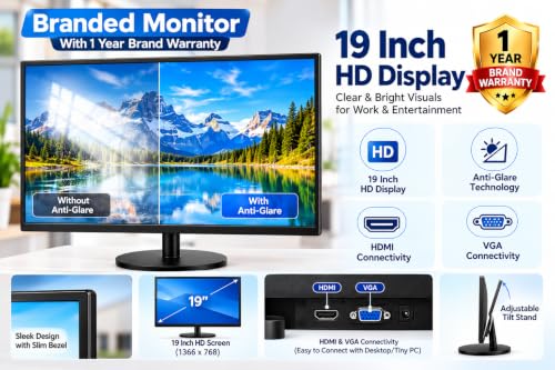 All in One PC 19 inch Moniter with Tiny PC Stand, Core i3 7th Gen - Image 7
