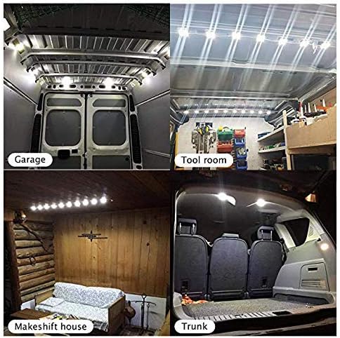 ROYFACC 60 LED Van Light Car Interior Light Bright White Lighting Dome Lamp Ceiling Work Lights Kit for Van Truck Auto Car Vehicle Caravan DC 12V (20 Modules, White)