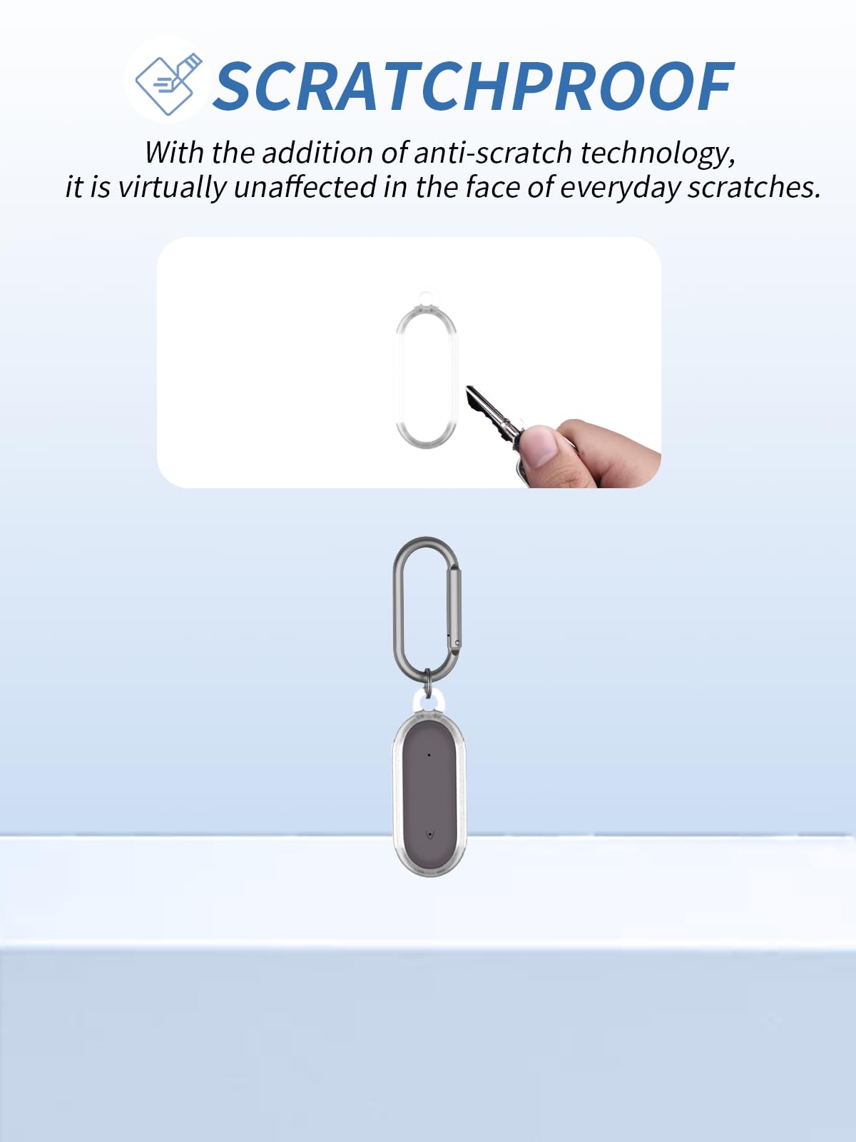 Étui de protection en TPU pour enregistreur vocal PLAUD NotePin AI, avec porte-clés, résistant à la poussière, aux chocs et durable, transparent
