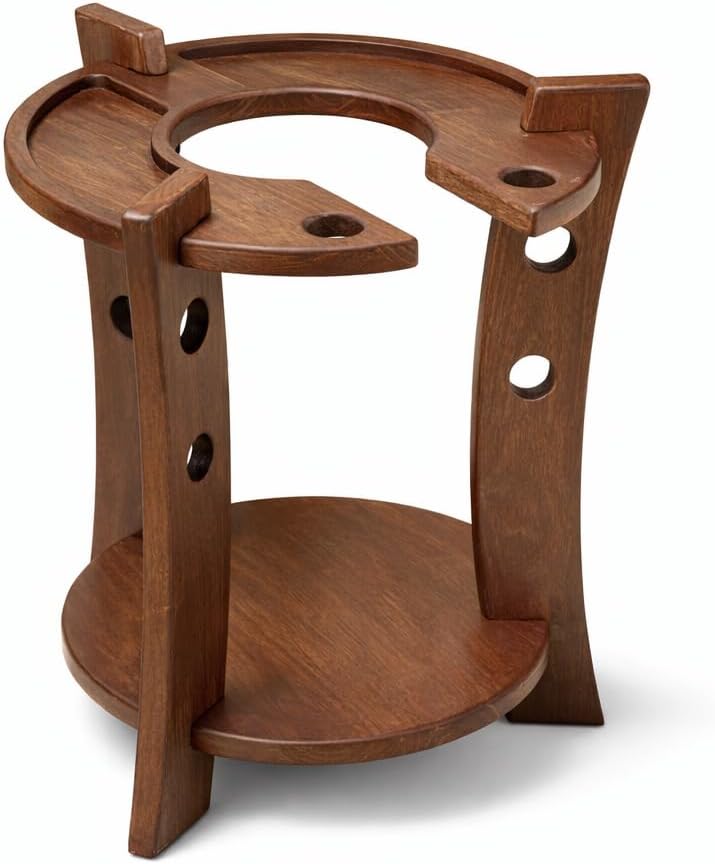 Small Round Wooden Side Table – Dark Brown – Compact Accent End Table – Flat Pack Assembly