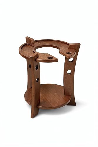 Small Round Wooden Side Table – Dark Brown – Compact