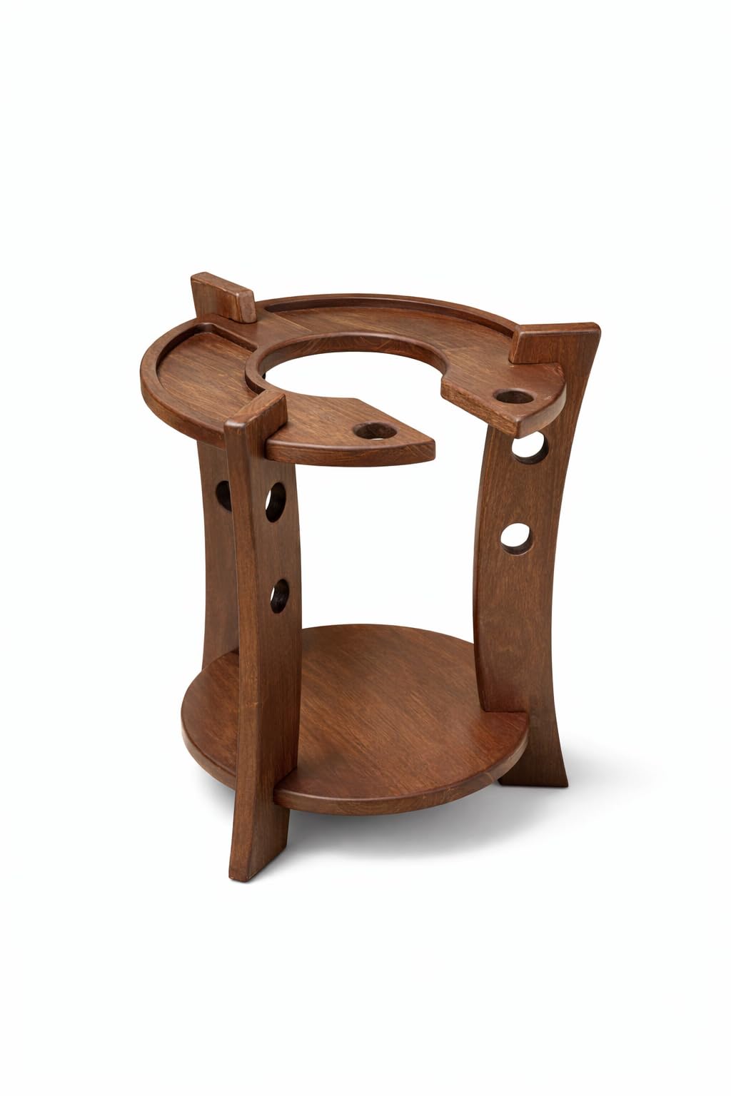 Photo 1 of ***MISSING BASE*** Small Round Wooden Side Table – Dark Brown – Compact Accent End Table – Flat Pack Assembly