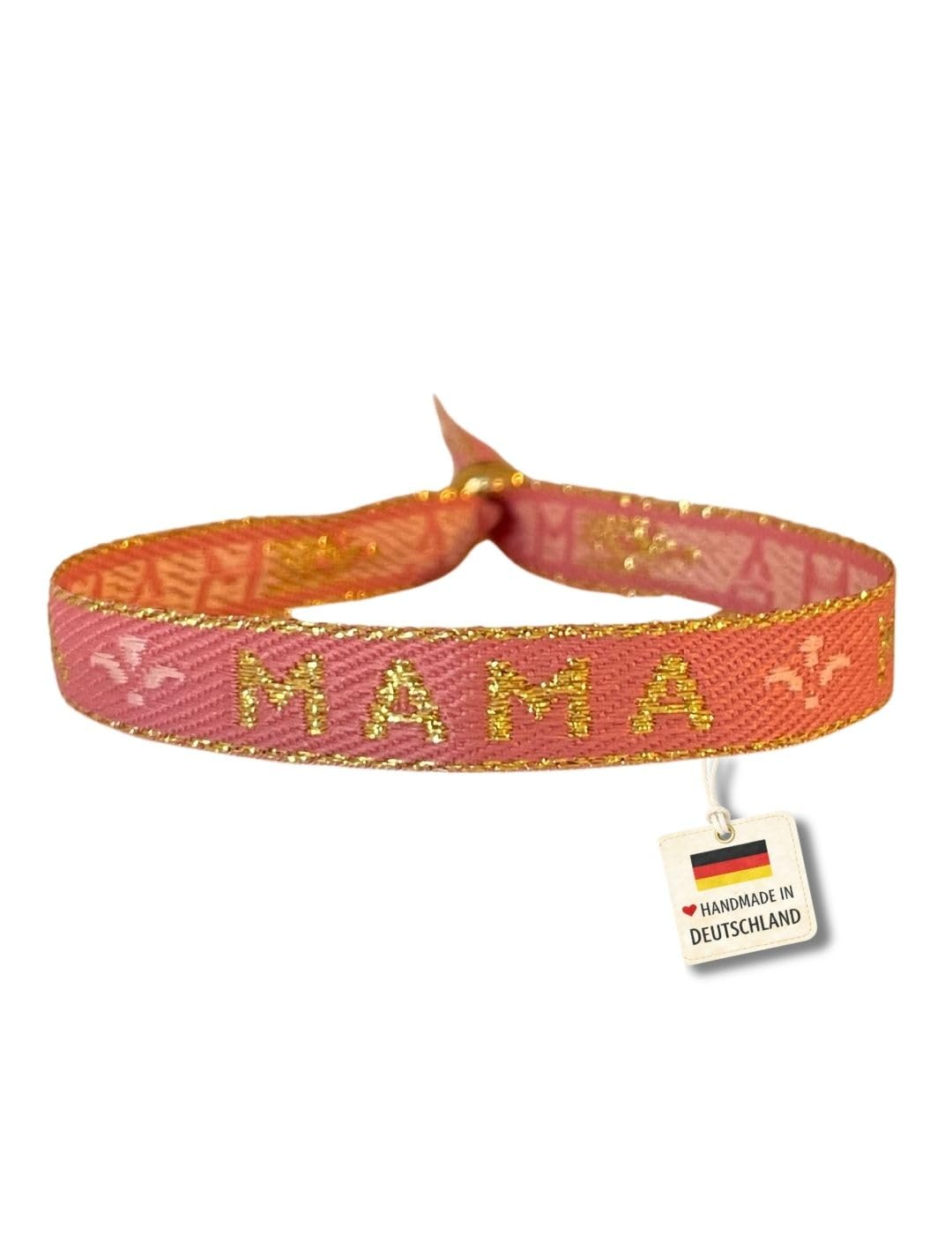 happymaker - Stoffarmbänder mit Statement im Boho Style für Frauen und Männer, wasserfest, handmade in Deutschland, Festival Armband, Muttertag und Vatertag Geschenk