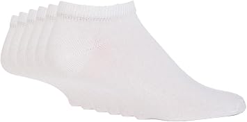 6 Pairs mens Plain White Trainer Socks 6-11