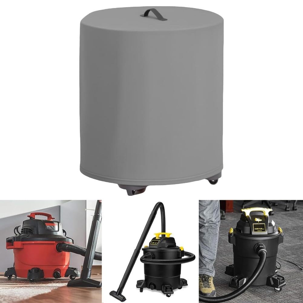 Staubsauger-Abdeckung für nasse und trockene Geschäfte, staub- und wasserabweisendes 210D-Oxford-Gewebe, verstellbarer Kordelzug für sicheren Sitz und praktischer Griff (Kaffeebraun 41 x 53 cm)