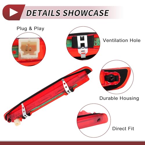 HEROFFIX LED Third Brake Light for Nissan Qashqai 2008-2014 No.26590JD000 Red 3rd High Mounted Stop Lamp Waterproof Rear Center High Level Brake Light 1 Pcs - Image 4