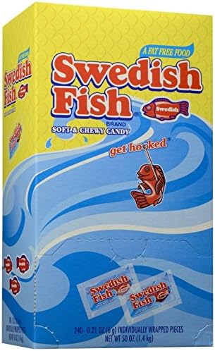 Swedish Fish Grab-And-Go Candy Snacks In Reception Box, 240-Pieces/box