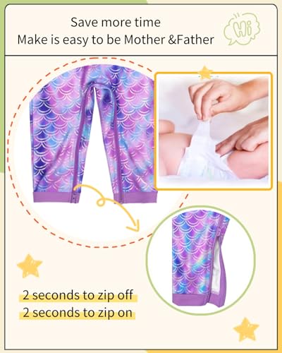 Image of weVSwe Baby Girl Toddler UPF 50+ Rash Guard Swimsuit Sun Protection Beachwear Zipper Bathing Suit 0-3 Years