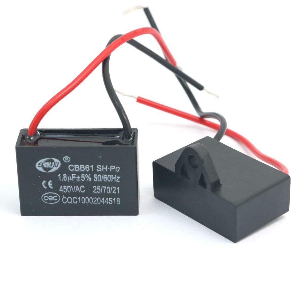 Condensatore del Motore del Ventilatore CBB61 1.8uF 450V AC 50/60Hz DollaTek 2Pcs
