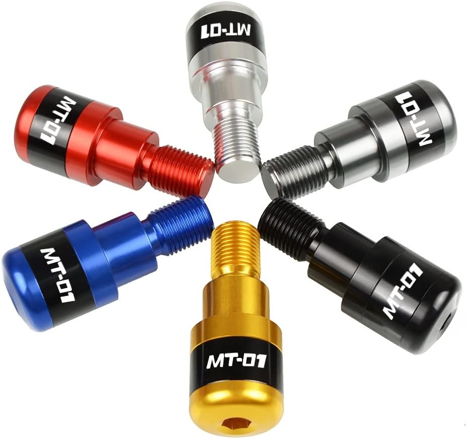 Grips for Yama&ha MT01 MT-01 MT 01 2004 2005 2006 2007 2008 2009 Motorcycle CNC Aluminum Grips Handle Bar Grip Ends Plug Cover Cap Balanced Plugs(Red)