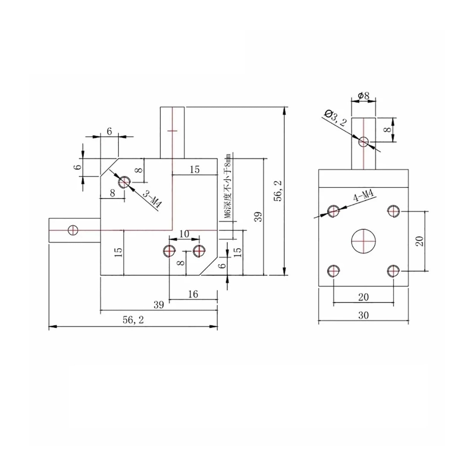2000 U/min rechtwinkliges Lenkgetriebe, 3 Ausgangswellen, 1 Modul, 20 Zähne, 90-Grad-Kommutator, Übersetzungsverhältnis 1:1, Gehäuse aus Aluminiumlegierung(Indigo)