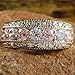 Psiroy 925 Sterling Silver Plated Simulated Pink Topaz Half Eternity Band Ring Size 13