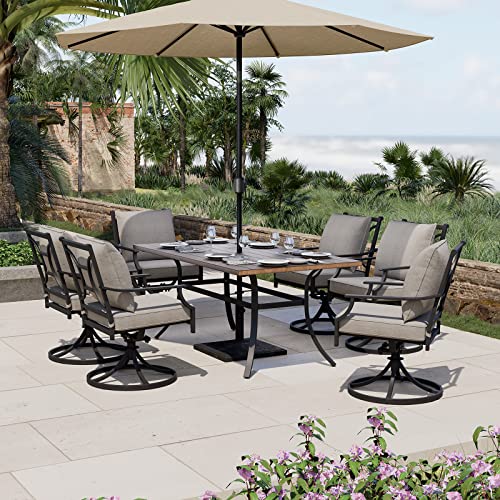Grand Patio 7-Piece Outdoor Dining Set,Patio Dining Furniture Set With 6 Patio Swivel Dining Chairs And 1 Rectangular Dining Table,Patio Dining Set For 6 #TOP7