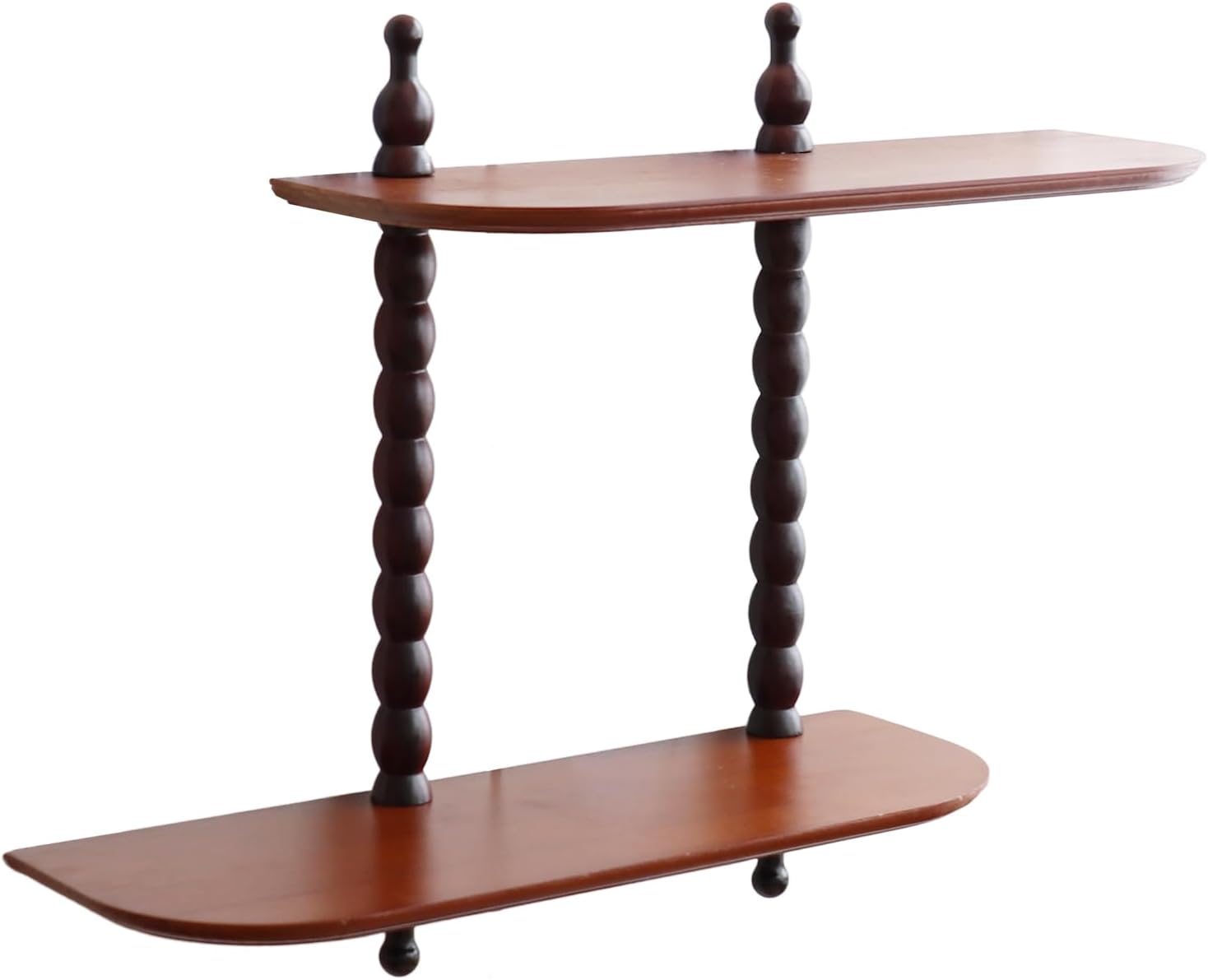 FRIADE 2-Tier Wall Mounted Floating Shelf with Two Roman column ,Decorative Display shelf for Entrance,Bathroom, Bedroom, Living Room, Kitchen,Office (Brown)