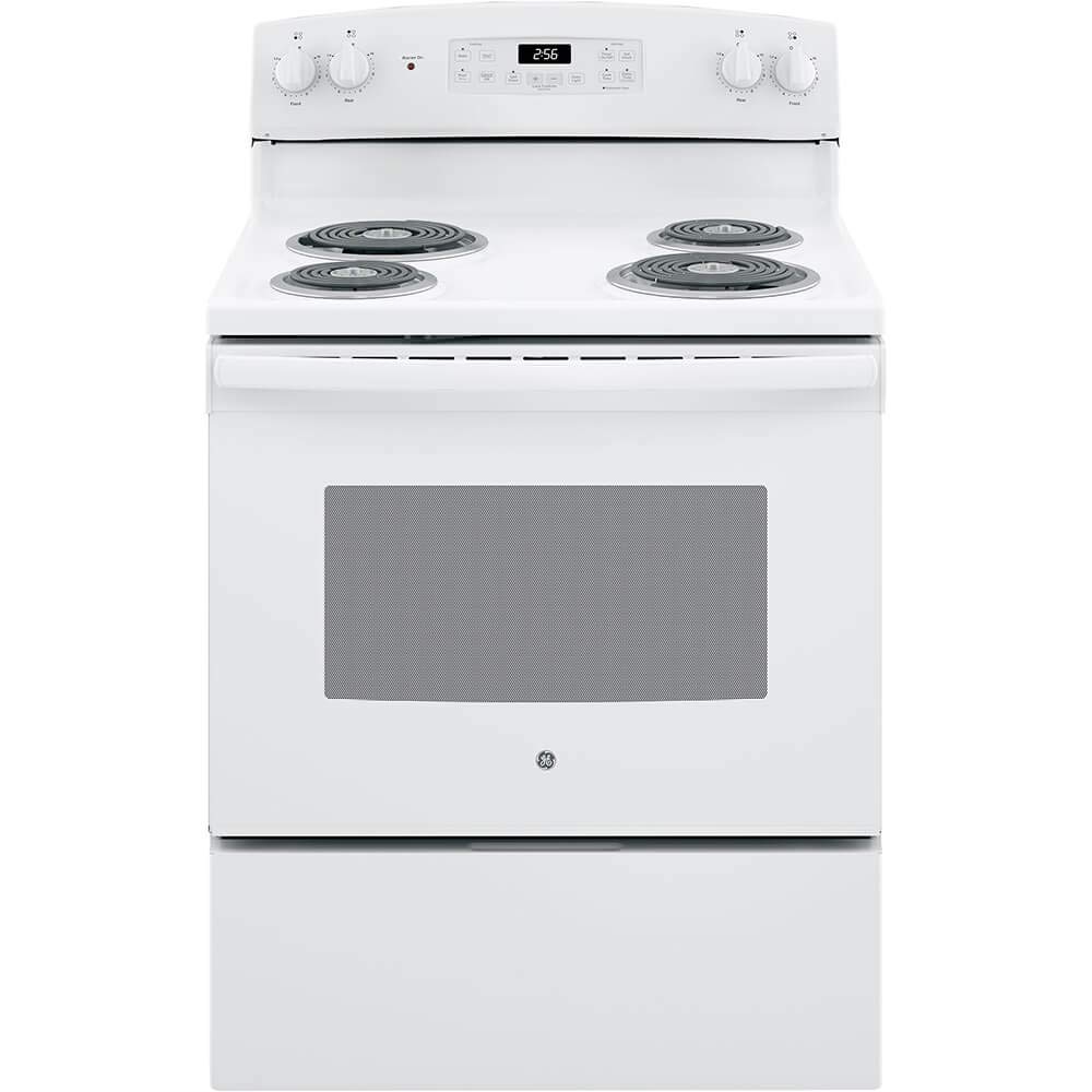 Condition photo showing New/Like New for ge 30 in. 4 burner element free-standing electric range in white