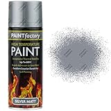 3 x 400ml Heat Resistant Matt Silver Spray Paint Stove Exhaust High Temperature