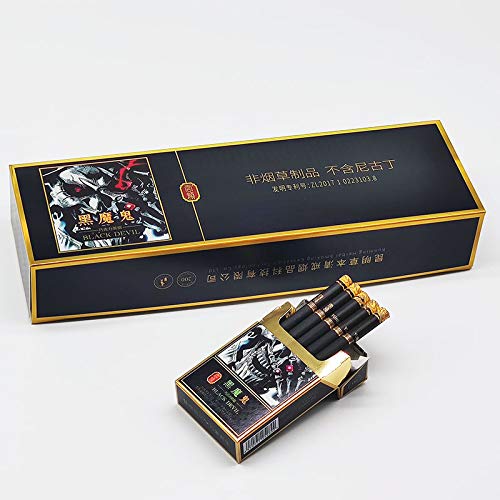 Yunnan Chinese Herbal Medicine, Green Tea, Cigarettes, Herbal Tea, Smoked Tea, Cigarette Substitute, Smoke-Free-Nicotine-Free (10 Packs,Black Devil 2 (Chocolate Flavor)) - Thumbnail 2
