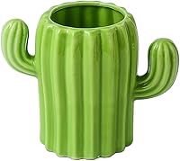 Vista 9 de Soporte de cerámica para lápices de cactus, lindo vaso para escritorio para niños, decoración de oficina, accesorios de escritorio, bote, soporte