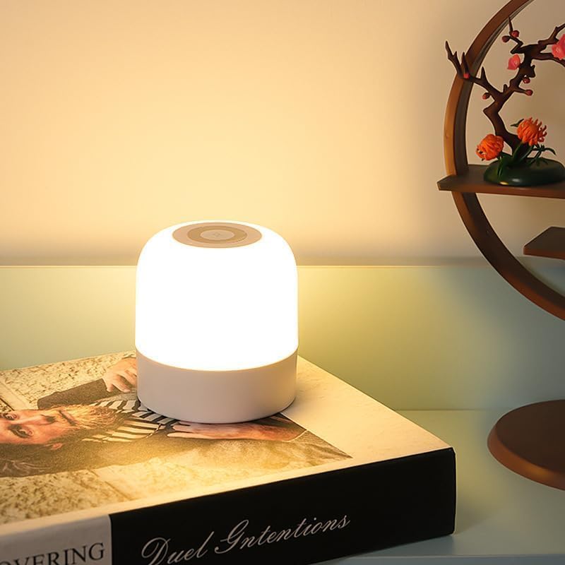 Niwlix Touch Control Night Light Adjustable Brightness Dimmable Table Lamp for Bedroom, Living Room, and Study Bedside Table Lamp for Baby Kids-Plastic,LED,White