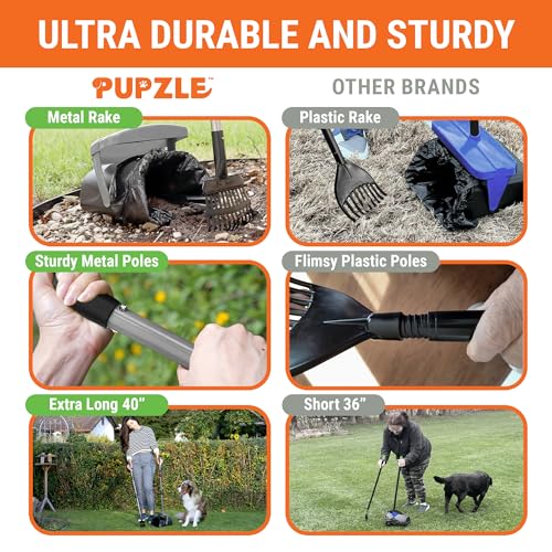 Metal Pooper Scooper for Large Dogs Heavy Duty, 40″ Long Handle, Dog Poop Scooper for Yard, Pooper Scooper Set, Poop Scooper for Large Dog, Pooper Scooper Rake and Bin, 25 Waste Bags Metal Pooper Scooper for Large Dogs Heavy Duty, 40″ Long Handle, Dog Poop Scooper for Yard, Pooper Scooper Set, Poop Scooper for Large Dog, Pooper Scooper Rake and Bin, 25 Waste Bags