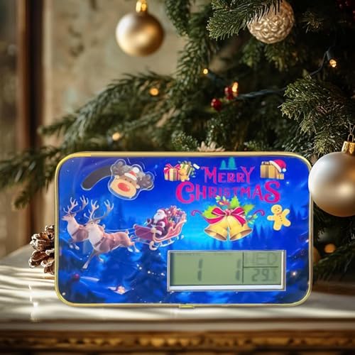 Reloj de Navidad digital con temperatura y fecha para salon y cocina 8