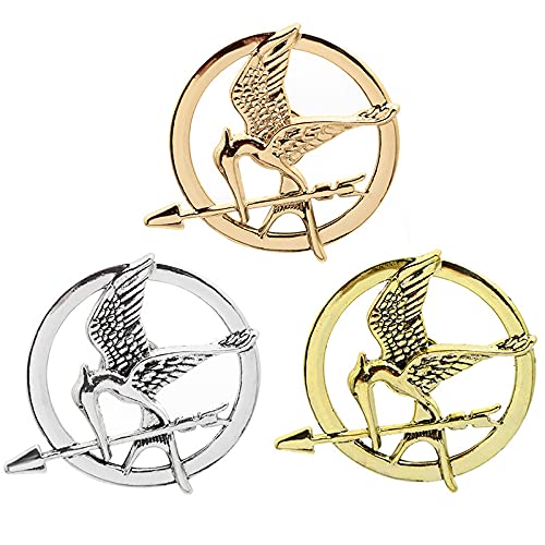 3 Pcs Hunger Games Mocking Birds Personality Symbol Brooch Set Animal Birds Film Television Props for Women and Men