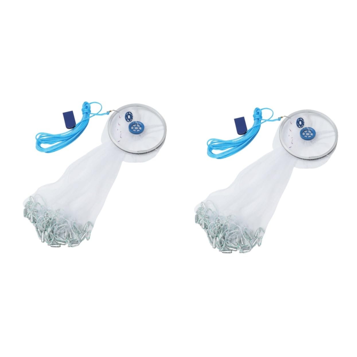 Lot de 2 épuisettes de pêche Pliables en Maille Blanche (Blanc x 2 pièces, Taille 4 x 2 pièces)