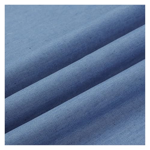 Tissu de denim bout droit bleu micro lavé en coton polyester stretch - 7