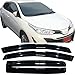 Window Visor Compatible with 2012-2018 Toyota Yaris, Slim Style Dark Smoke Tint Acrylic Shade Rain Sun Guard Wind Vent Air Deflector by IKON MOTORSPORTS, 2013 2014 2015 2016 2017