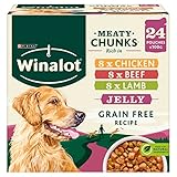 WINALOT Meaty Chunks Mixed in Jelly Wet Dog Food 24x100g, (Pack of 2) - Image 1