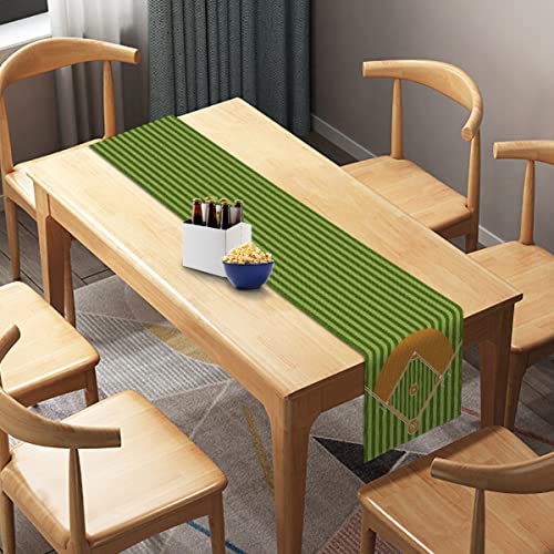 Sunwer Baseball Court Table Runner Boy Baseball Themed Birthday Party Supply Baby Shower Home Kitchen Dining Room Decoration 72Inches Long #TOP1