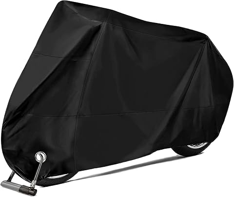 Funda para Moto, XXL Impermeable Motocicleta Outdoor&Indoor Poliéster Funda Scooter Bicicletas, Antipolvo/UV protección, Lona para Interior y Exterior con Orificios de Bloqueo, 245x105x125cm